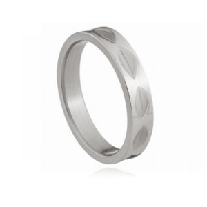 Aliança Basic Oui Aço Polido Diamantada 3,5mm