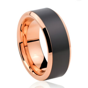 Aliança tungstênio black / rose